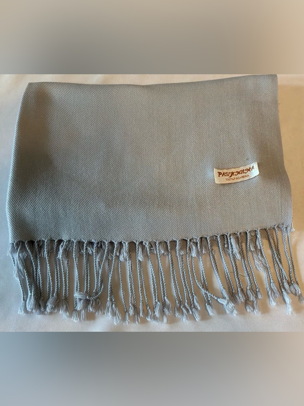 Light Gray Fringe Pashmina- Women Accessories